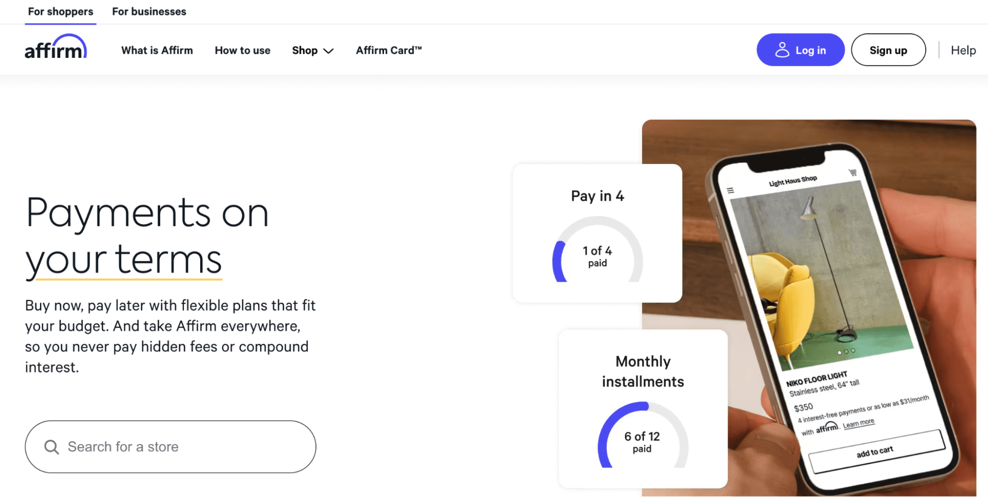Affirm - Buy Now Pay later option