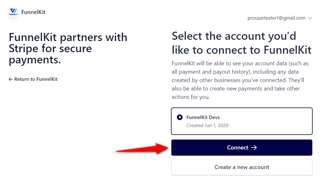 connect to stripe acount