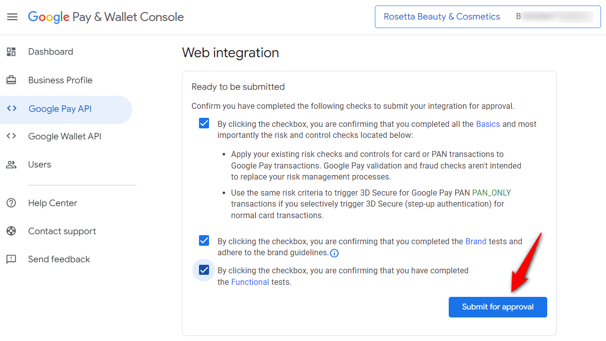 submit your enhanced woocommerce google pay integration for approval