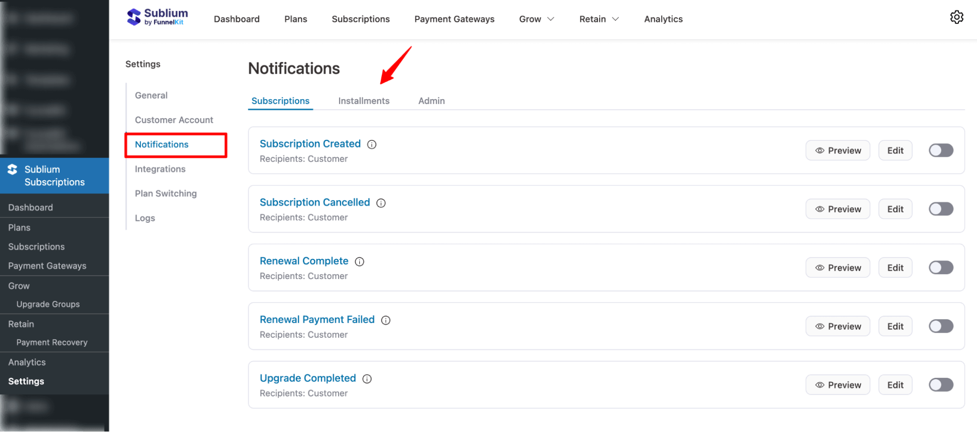 access email notification