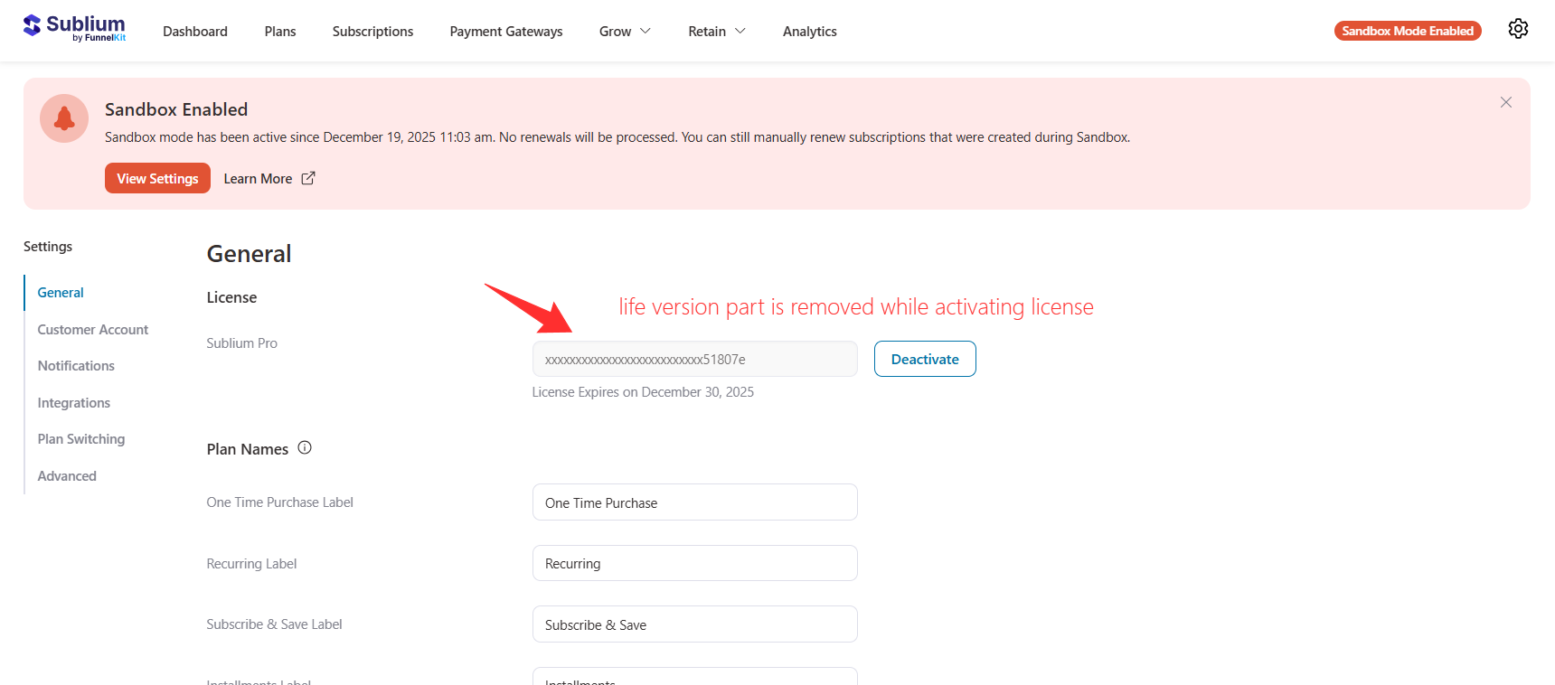 active Sublium subscriptions