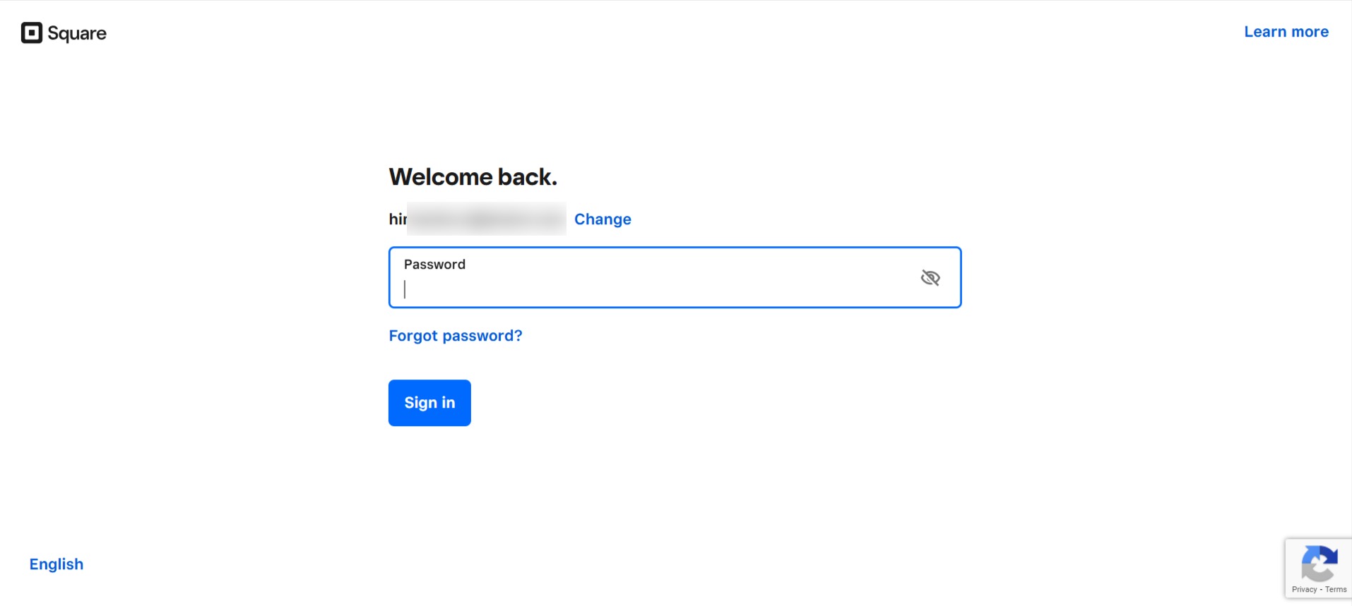 enter password to sign in to square