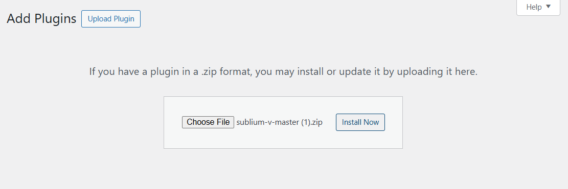 Upload the sublium plugin file here
