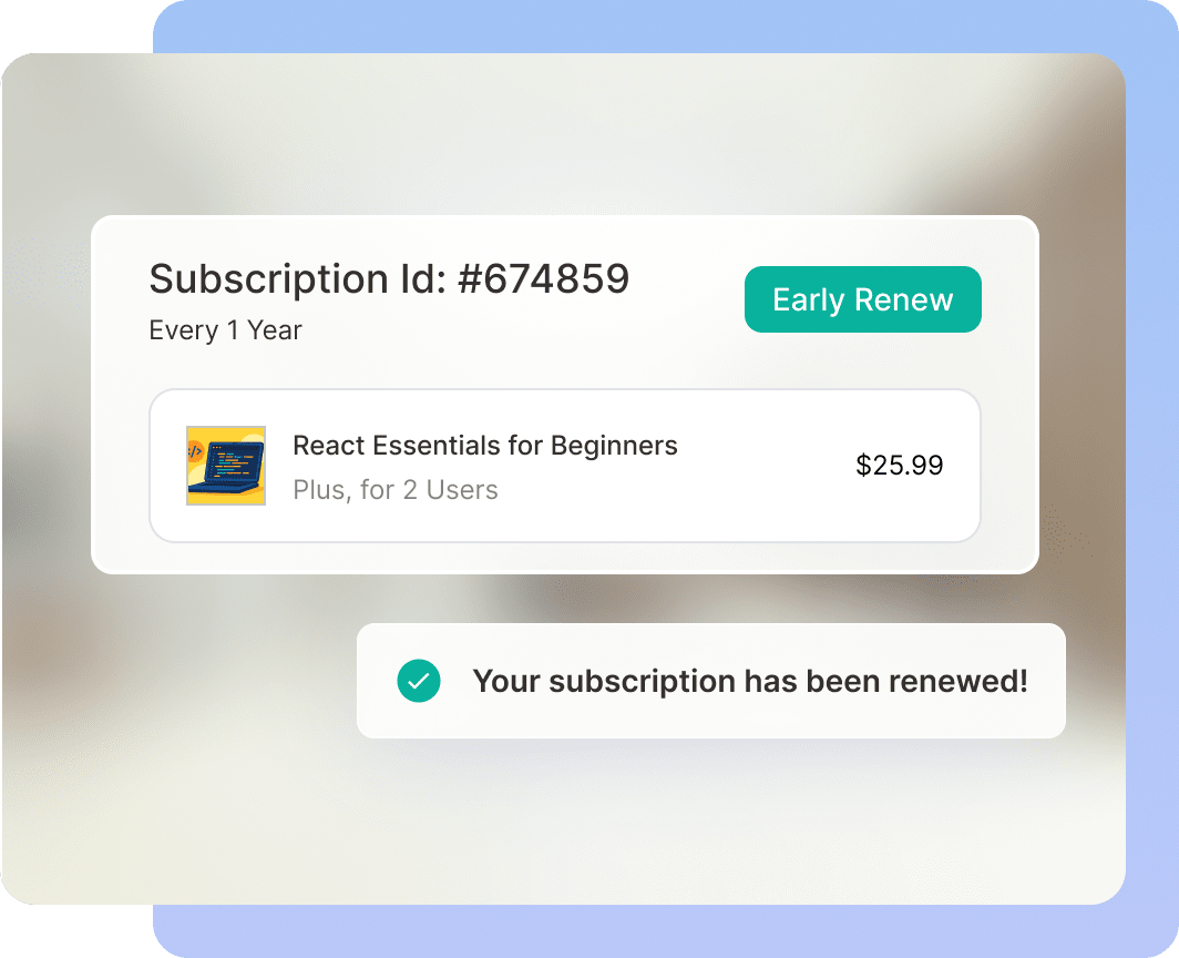 Early subscription renewal feature for WooCommerce - customer portal functionality