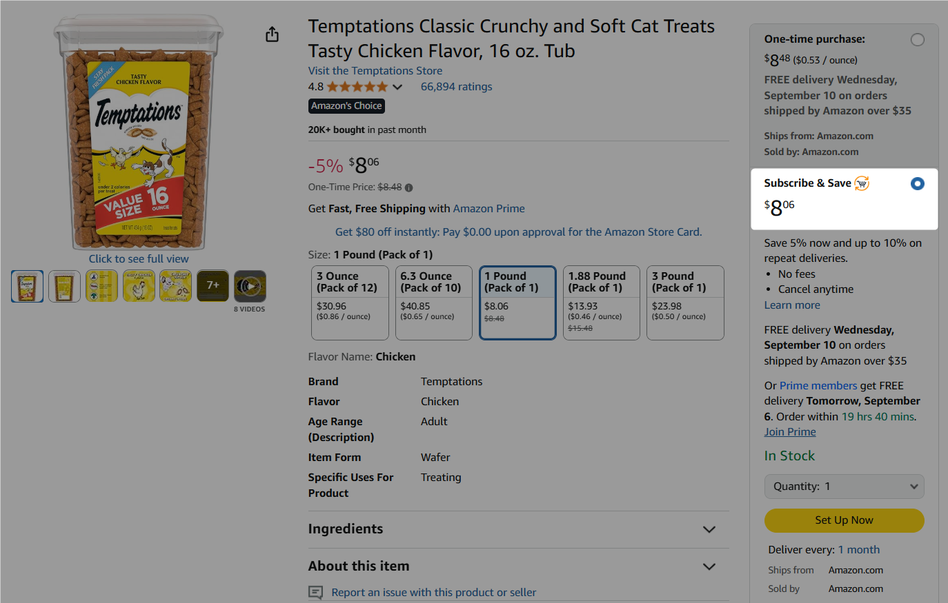 subscribe and save plan example of Amazon