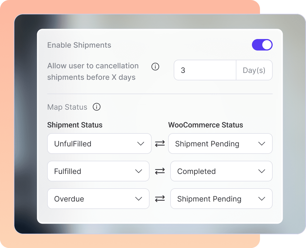 Dynamic WooCommerce shipment status mapping - automated delivery updates with Sublium