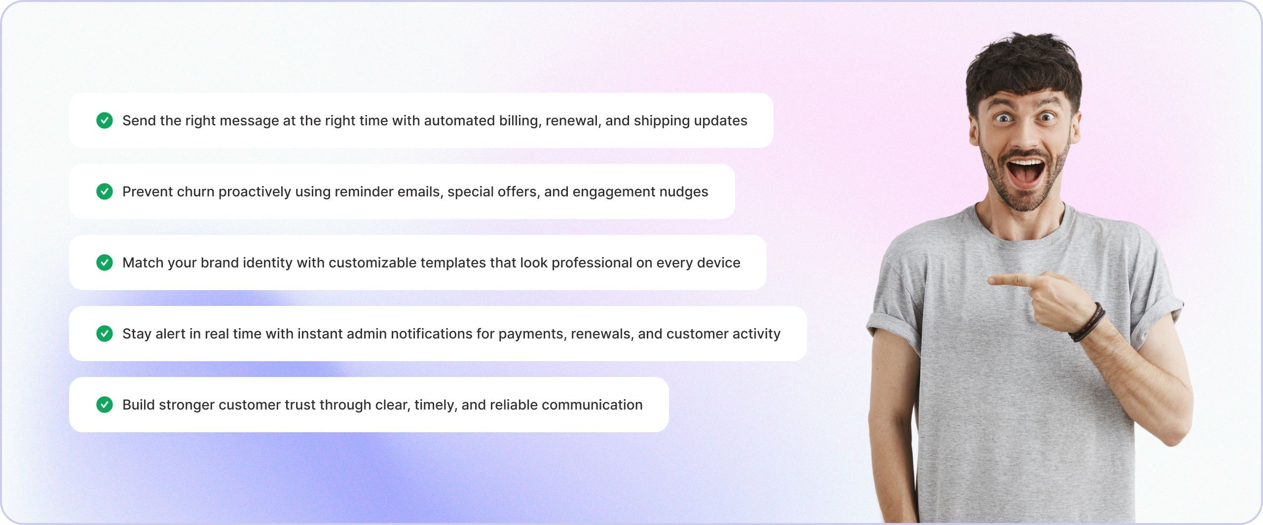WooCommerce email notification system banner - automated communication with Sublium