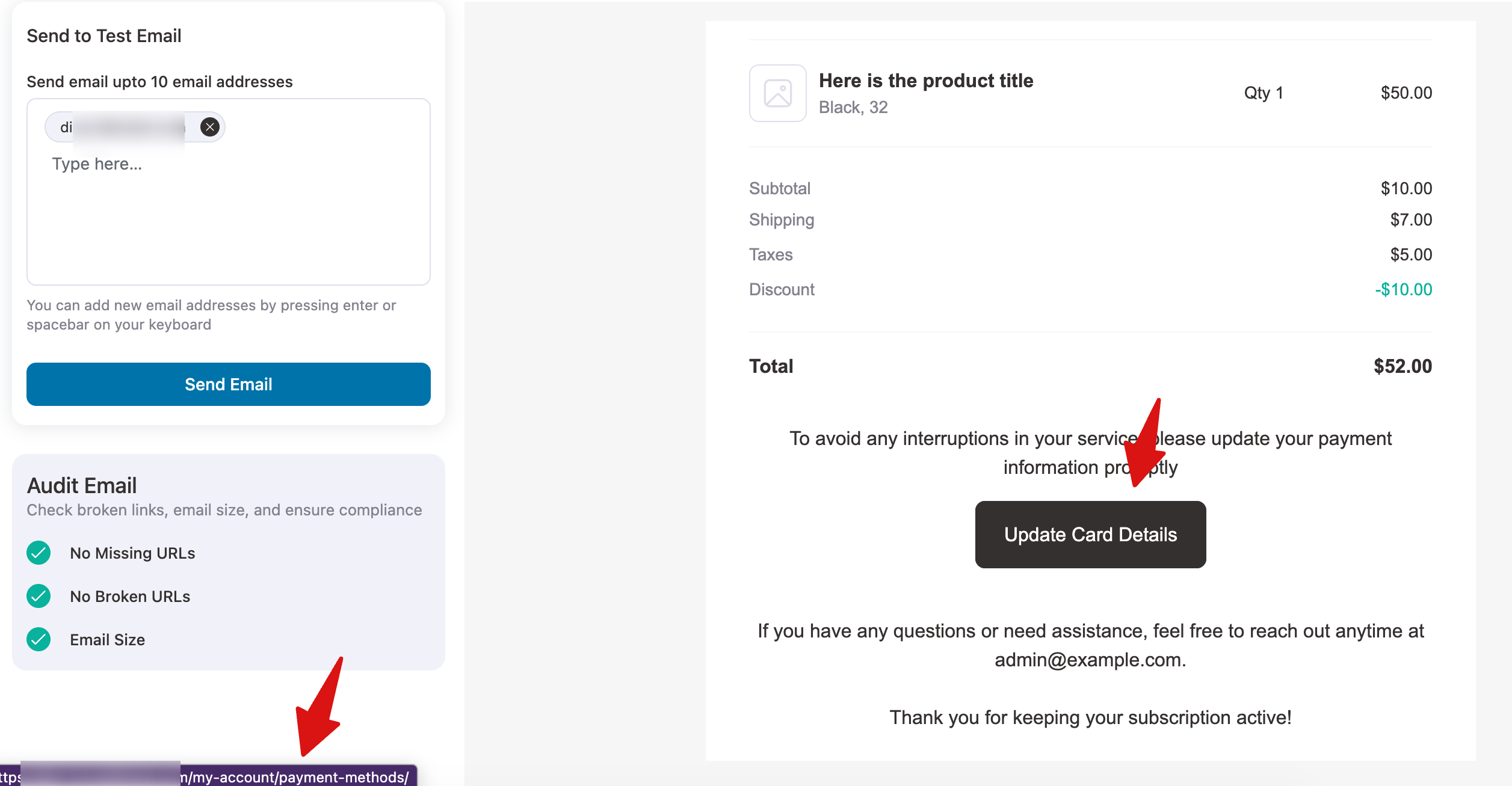 Card updater URL