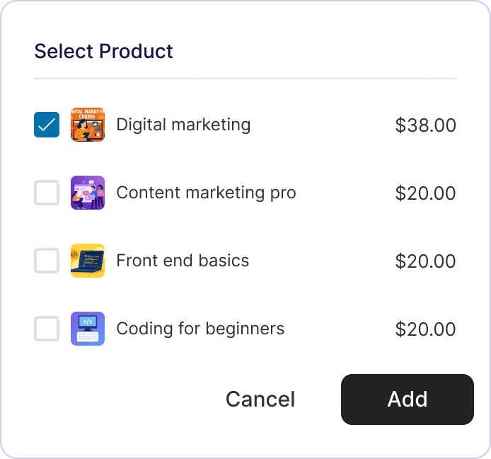 Select products for WooCommerce recurring subscription plans