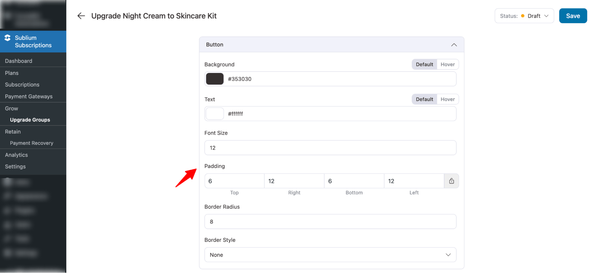set button design for upgrade group