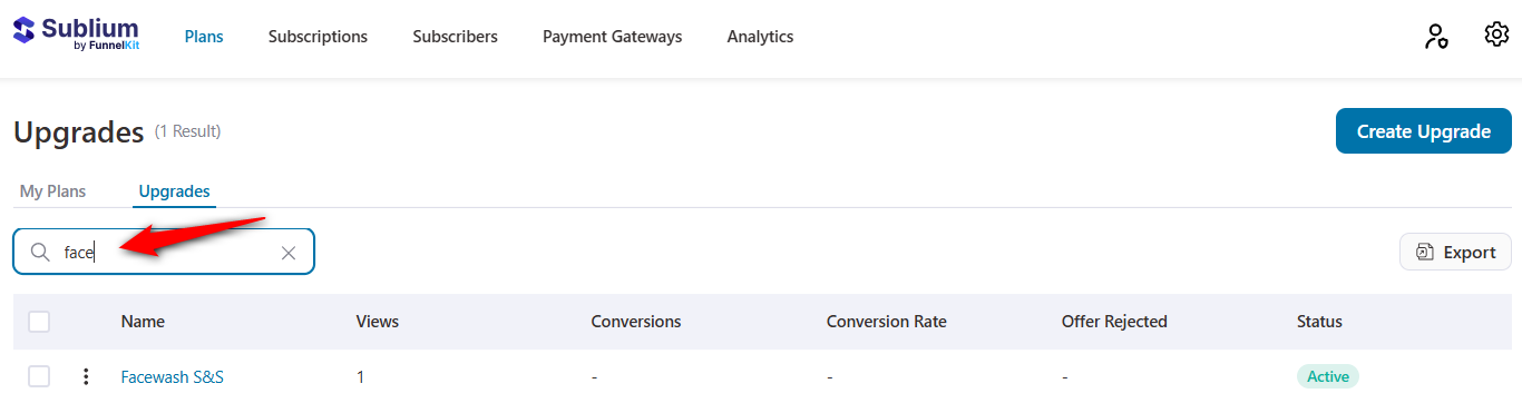 Searching for the product upgrades