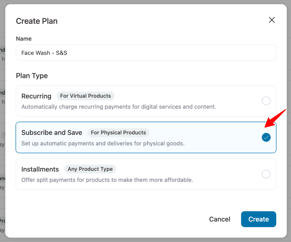 select the Subscribe & Save plan.