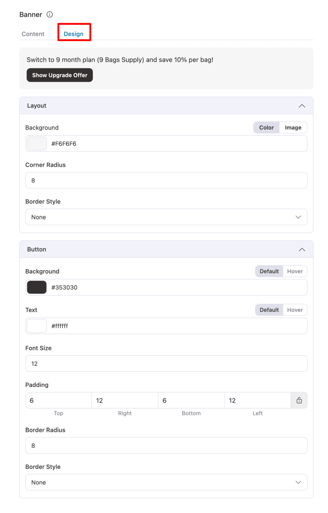 set banner design for upgrade group