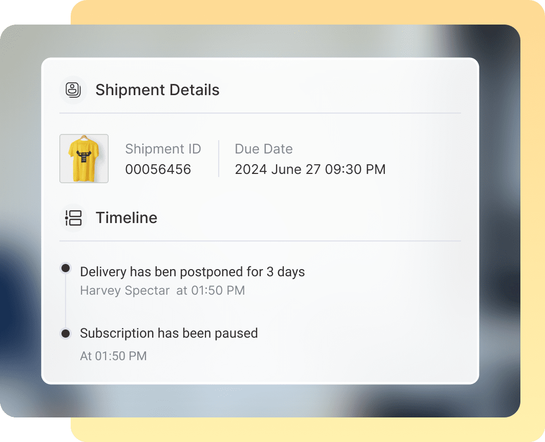 View WooCommerce subscription shipment details - comprehensive delivery information with Sublium