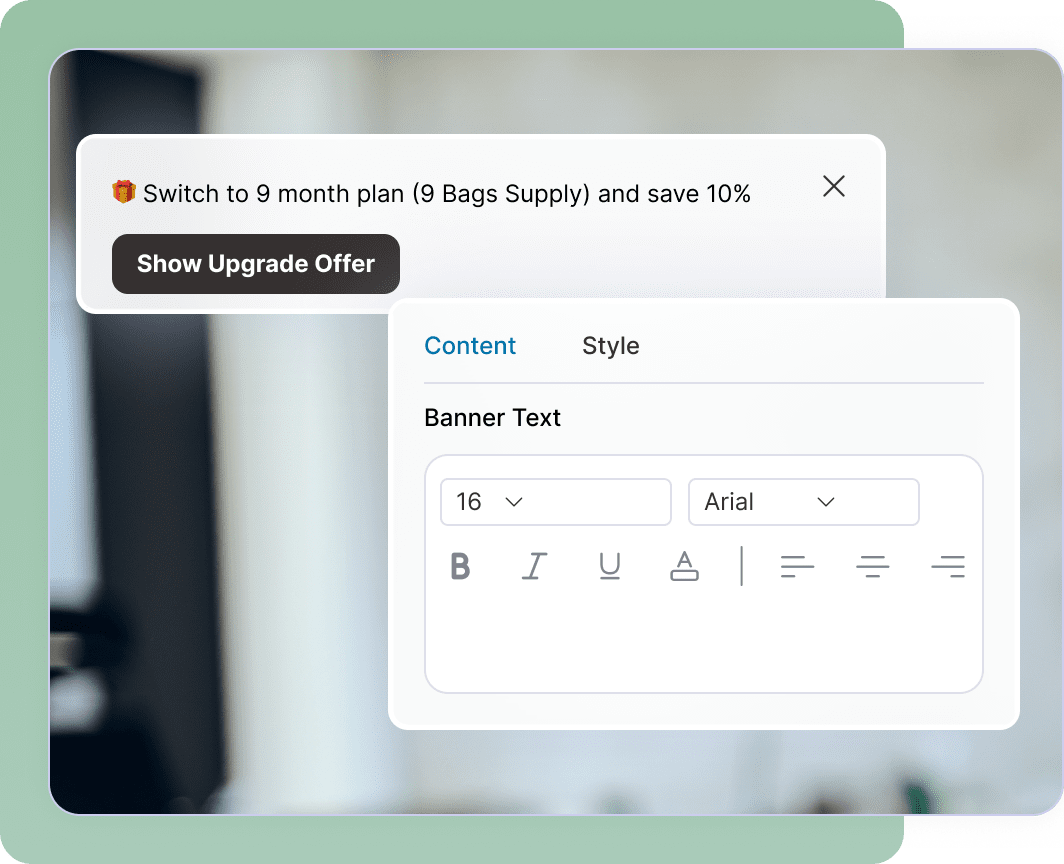 Customize WooCommerce subscription upgrade banners - branded promotional displays
