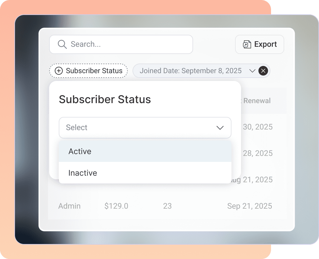 Smart filtration and export for WooCommerce subscribers - advanced data management with Sublium