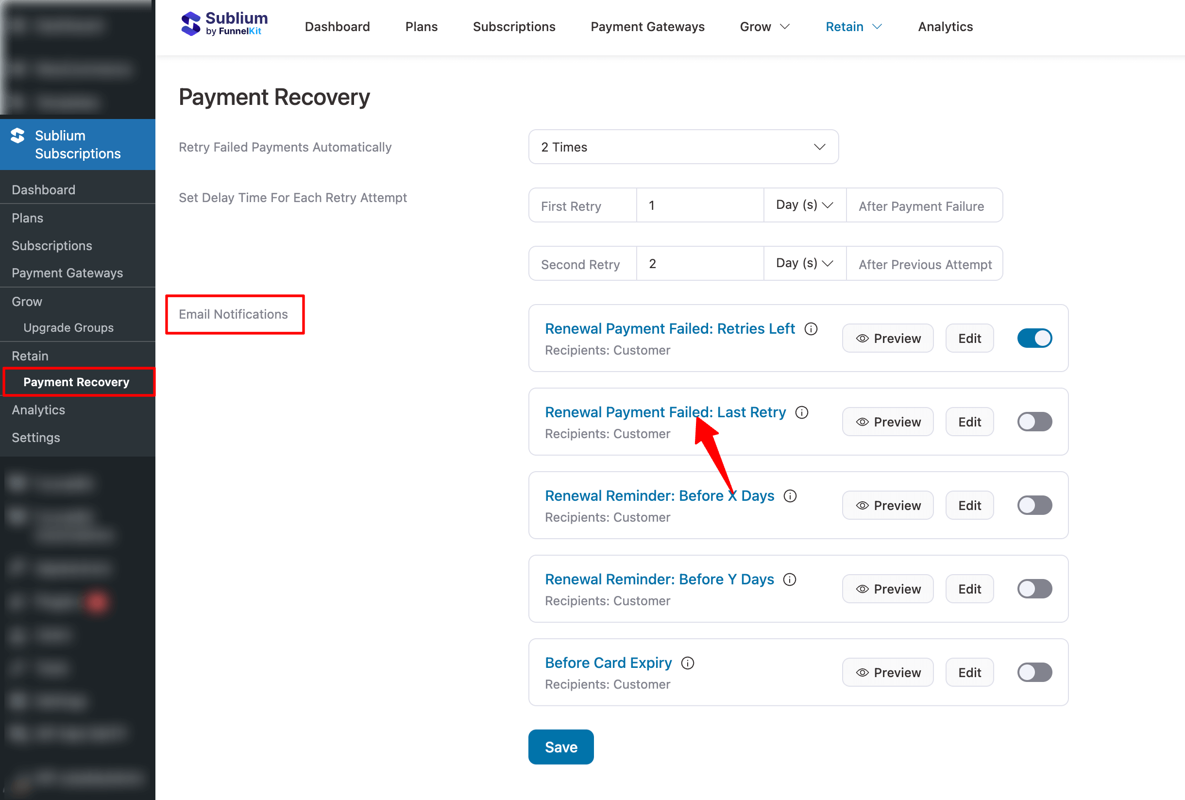 access Renewal Payment Failed- Last Retry