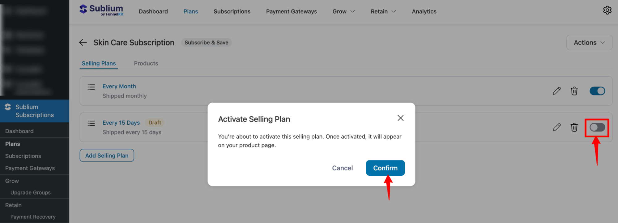 activate 15 day Subscribe & Save Plan