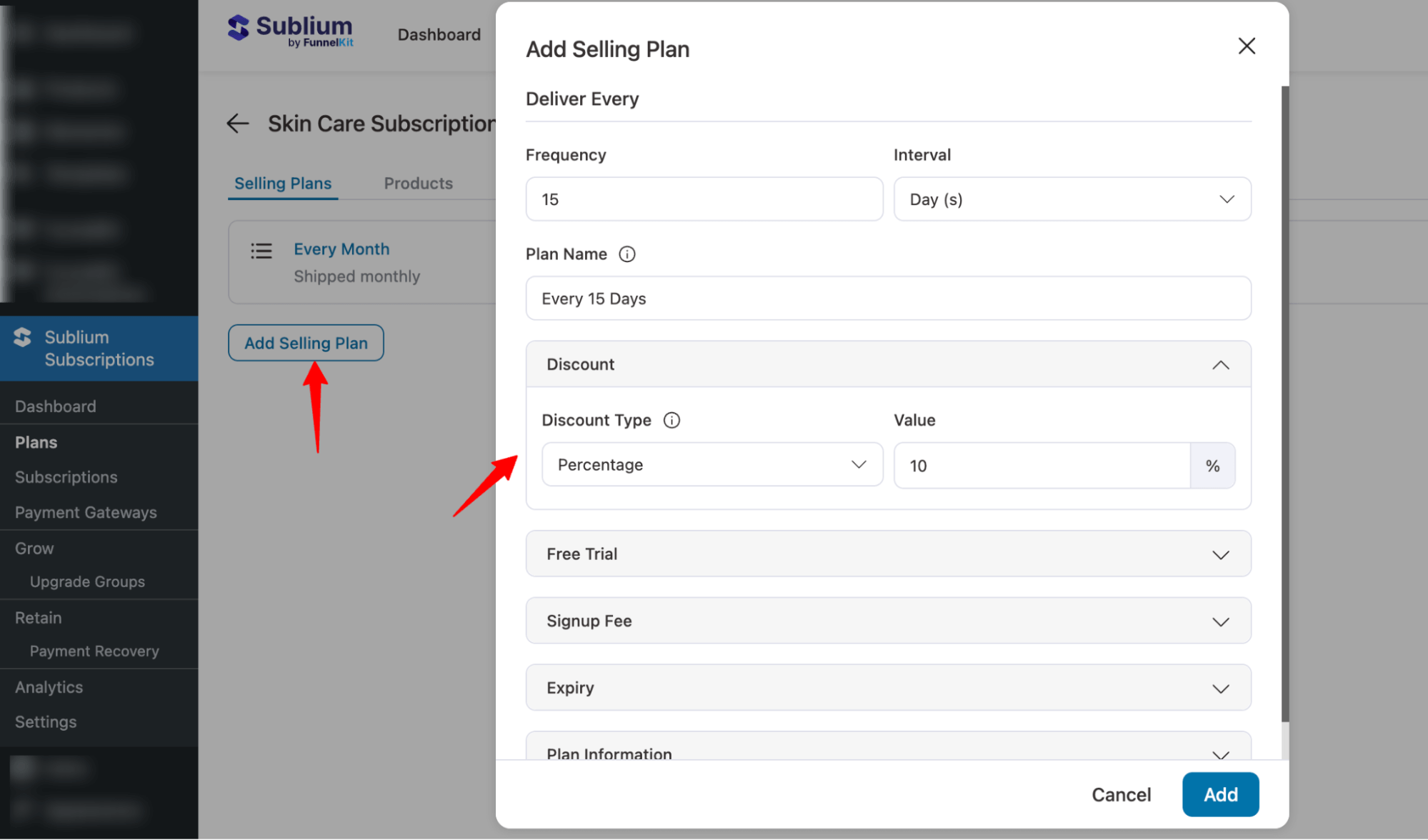 add 15 days Subscribe & Save Plan