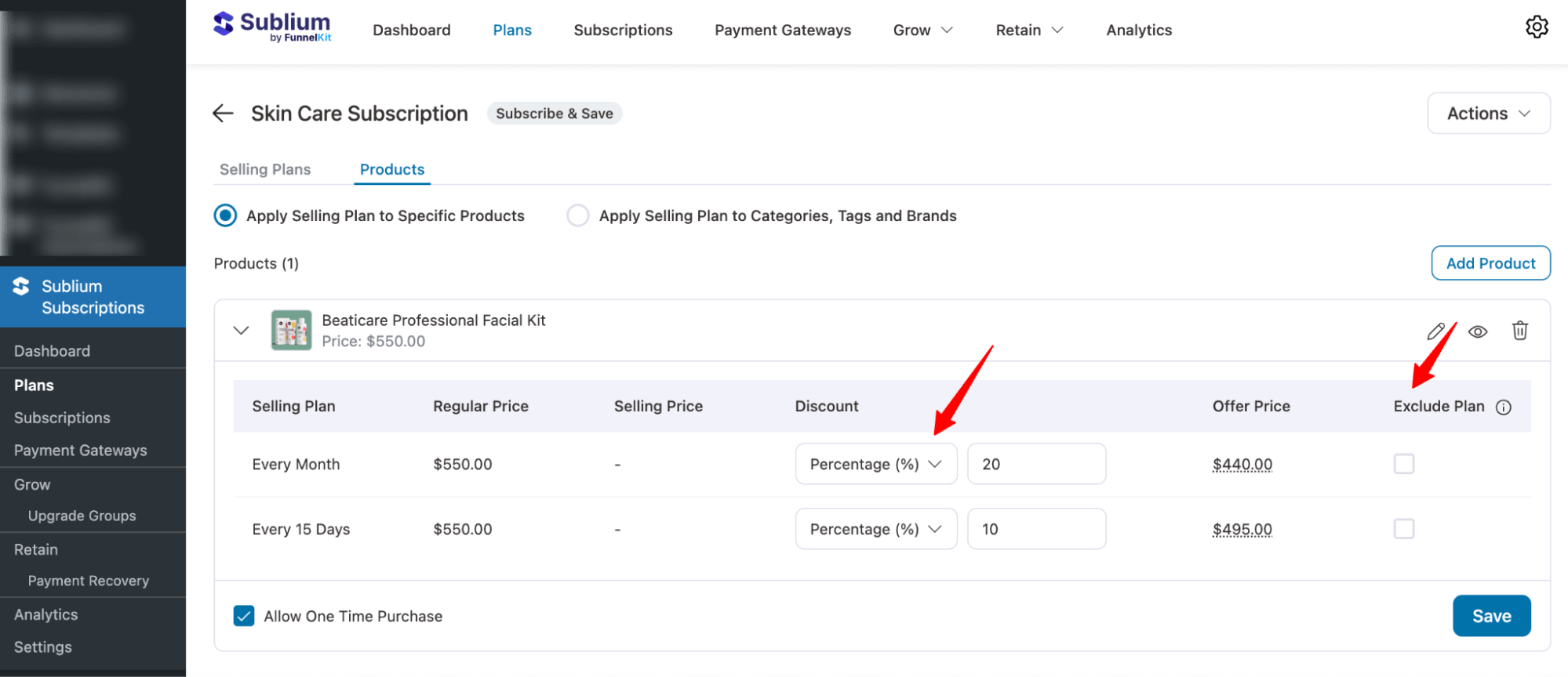 add discount to Subscribe & Save Plan products
