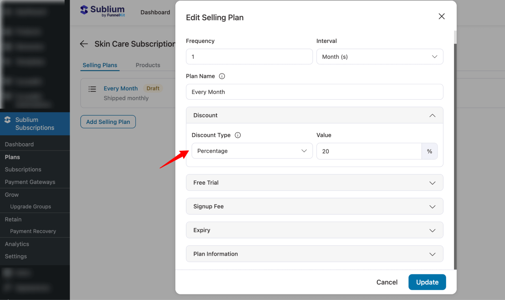add discount to Subscribe & Save Plan