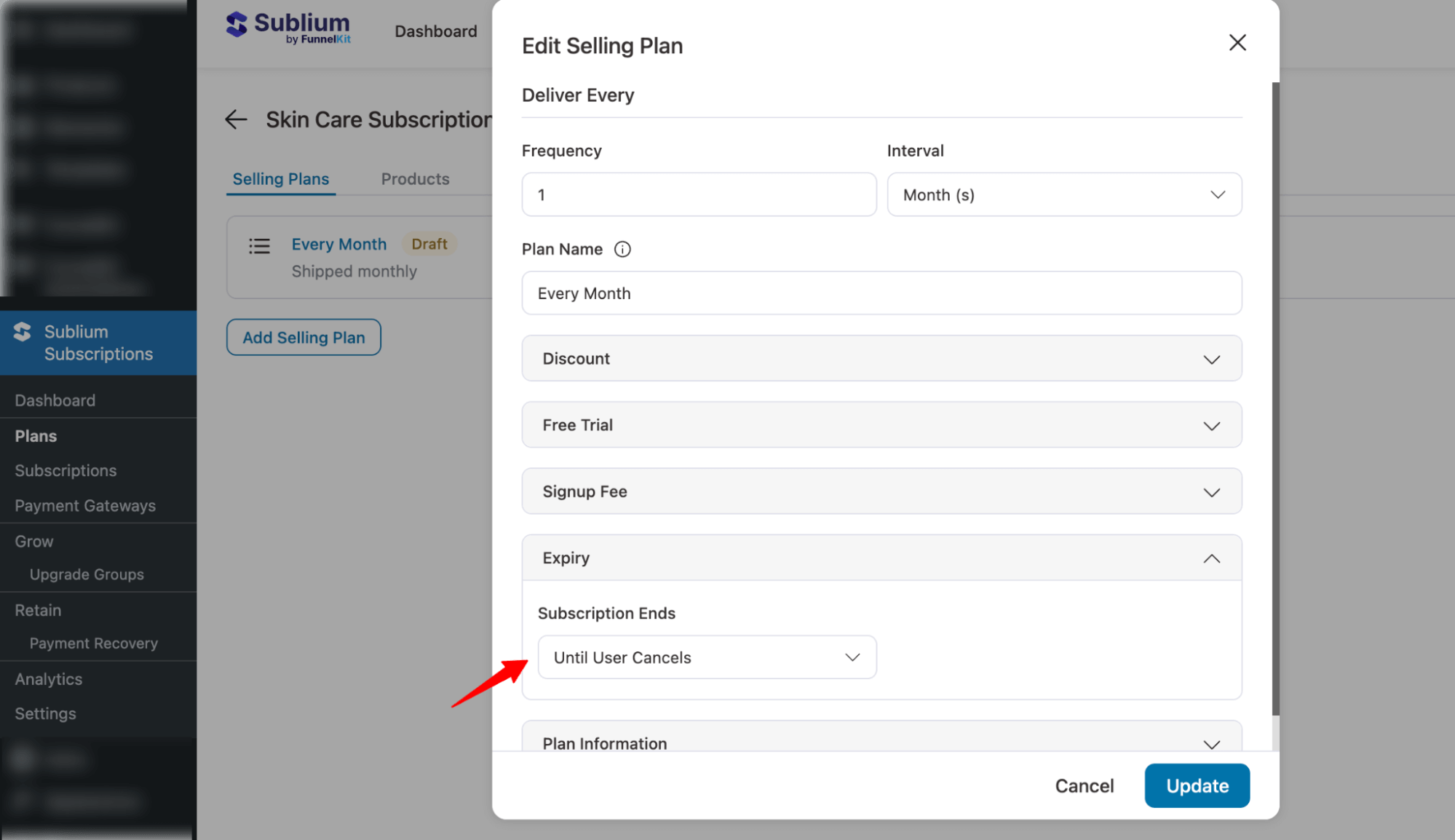 add expiry for Subscribe & Save Plan