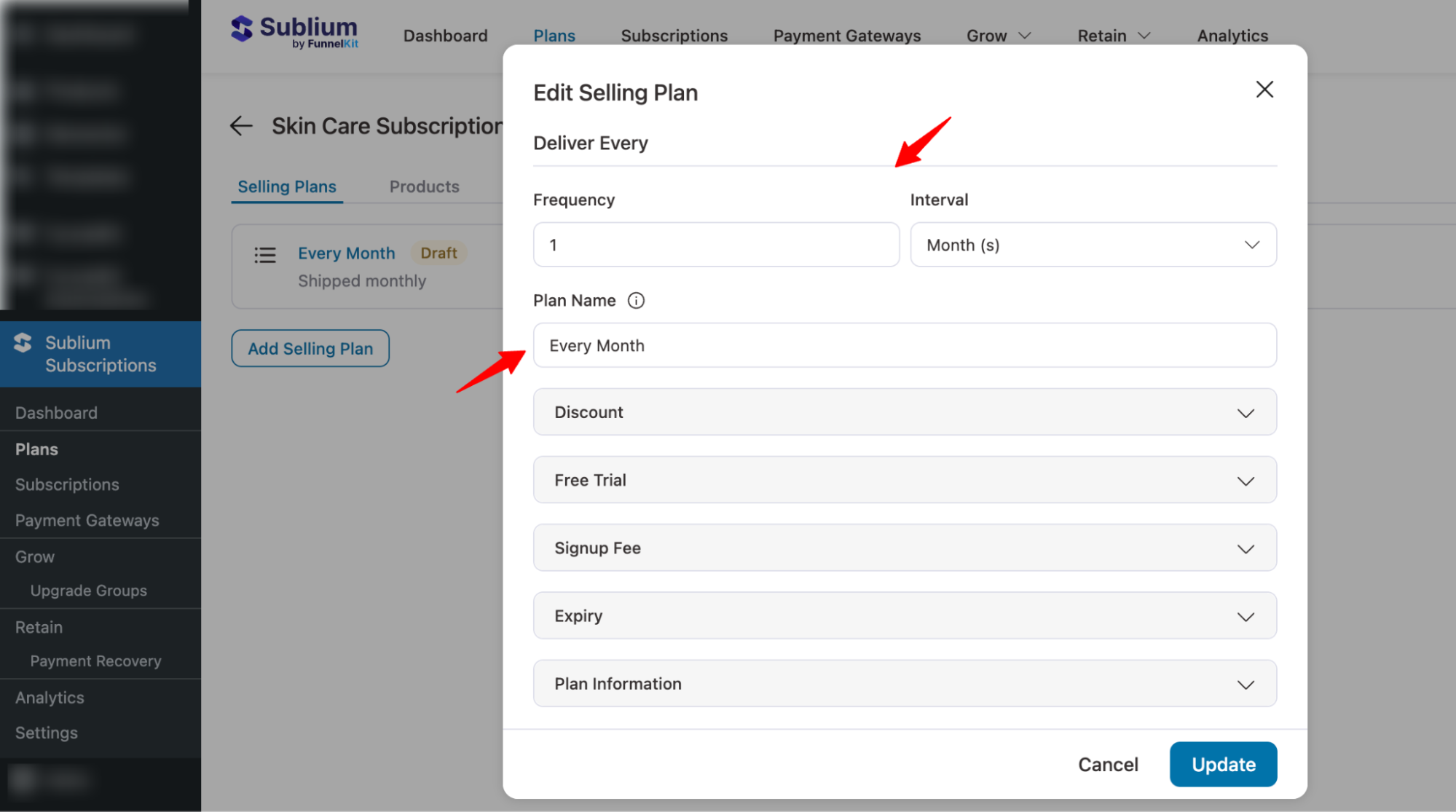 add frequency and interval for Subscribe & Save Plan