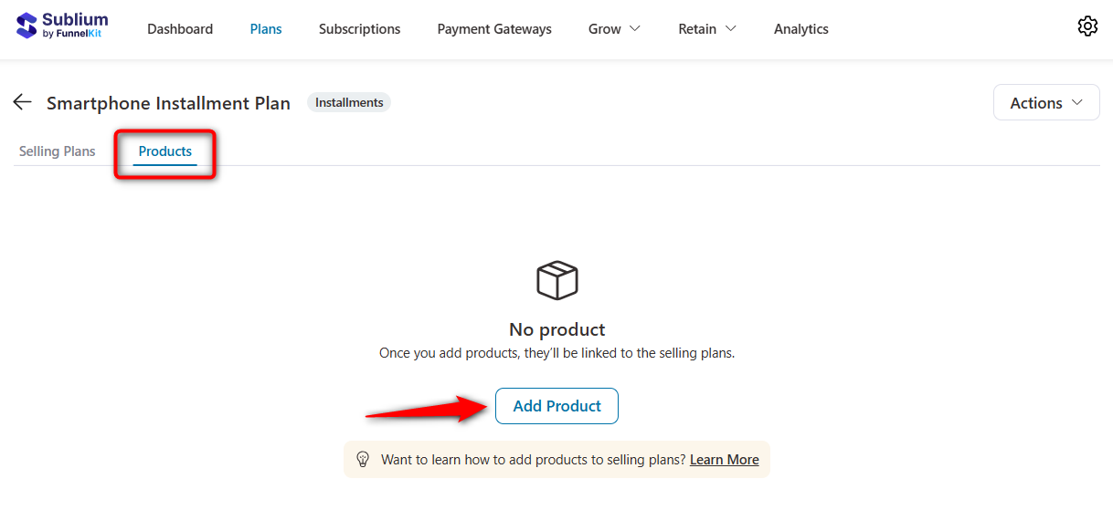 add the product to your installment plan in woocommerce