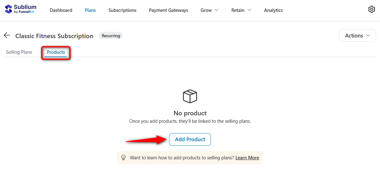 add product to your subscription plan in woocommerce