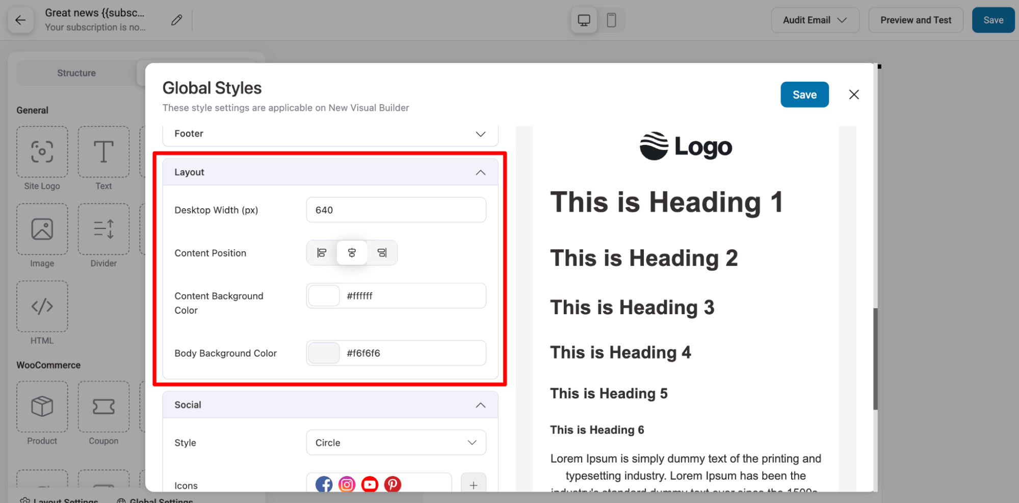 layout - global styles