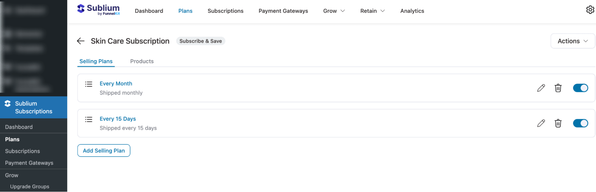 multiple Subscribe & Save Plans