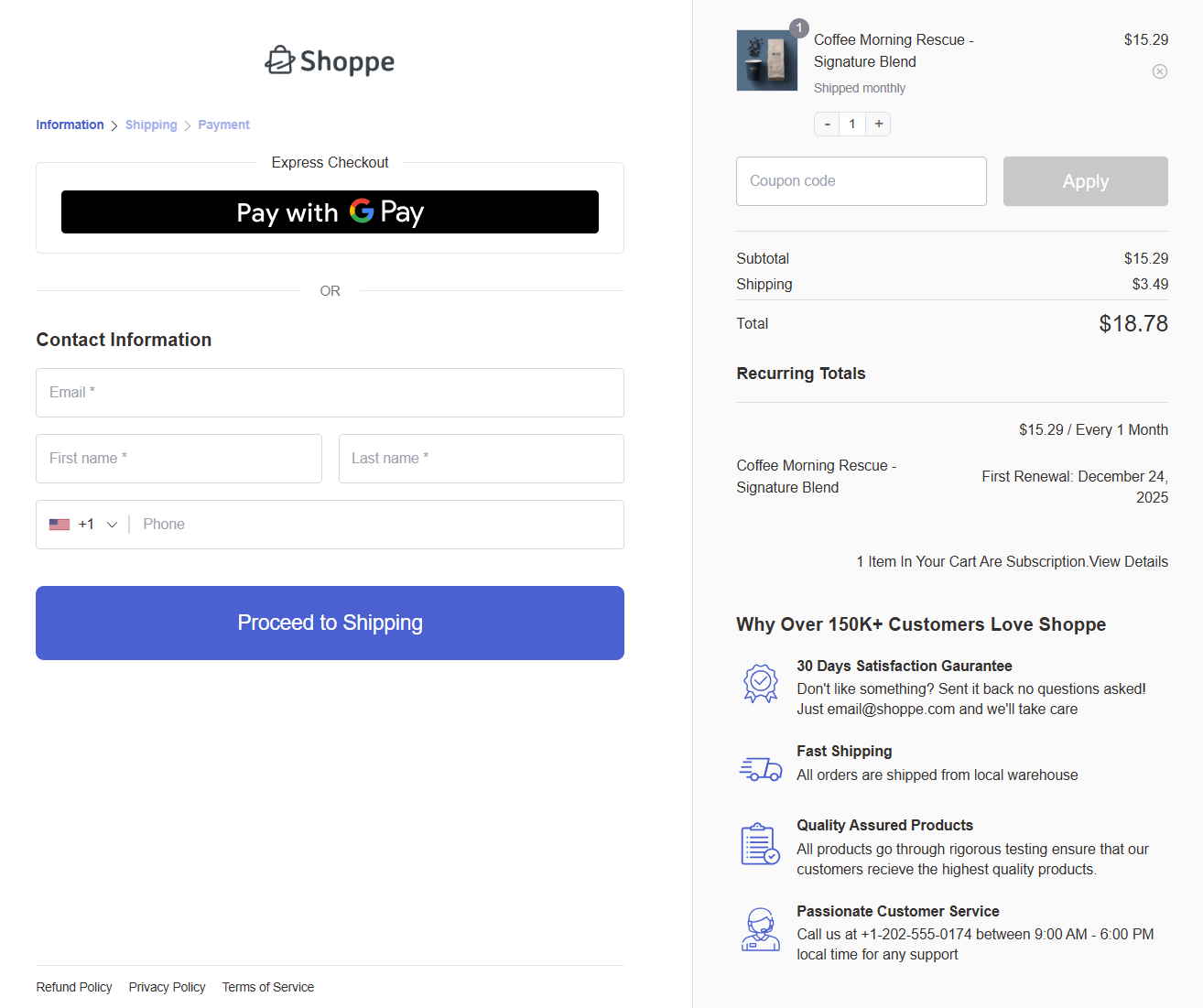 preview the subscribe and save product plan on the checkout page