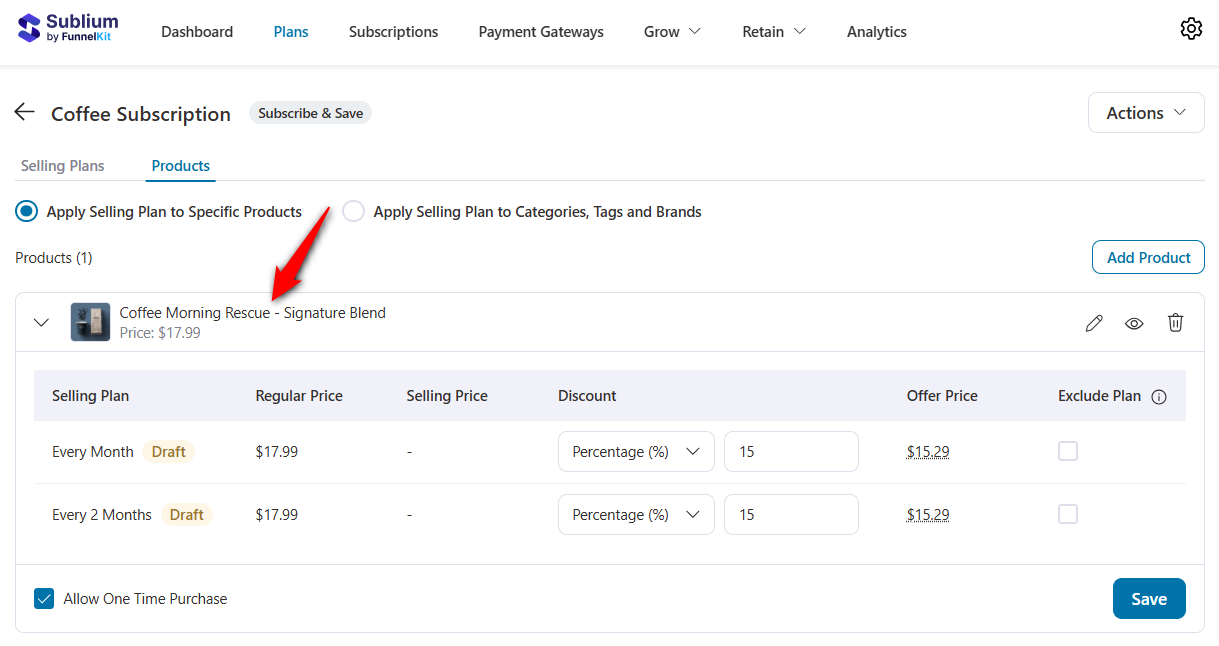 set the discount and view the offer price of your product's subscribe and save plan
