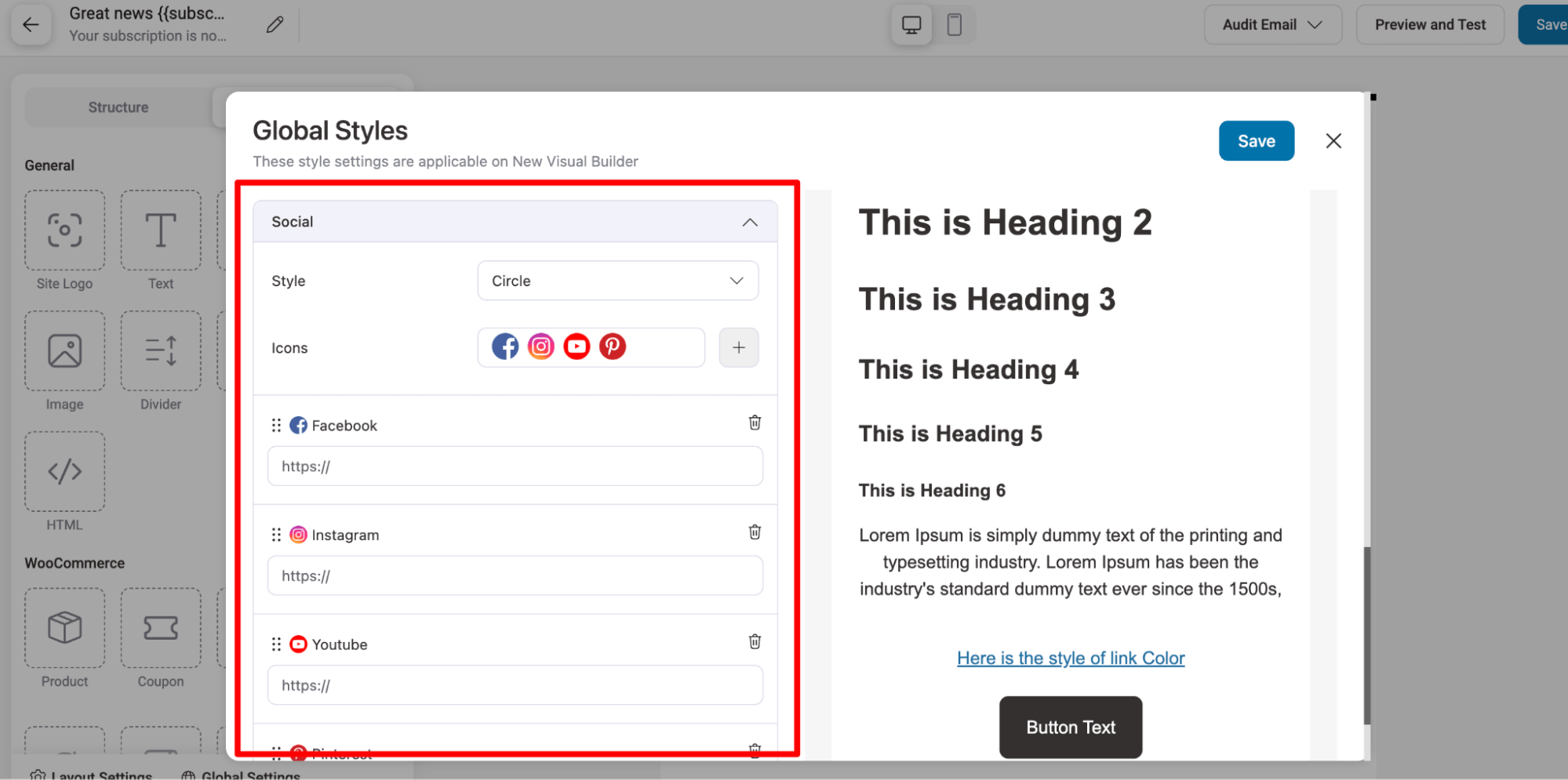 social icons global styles