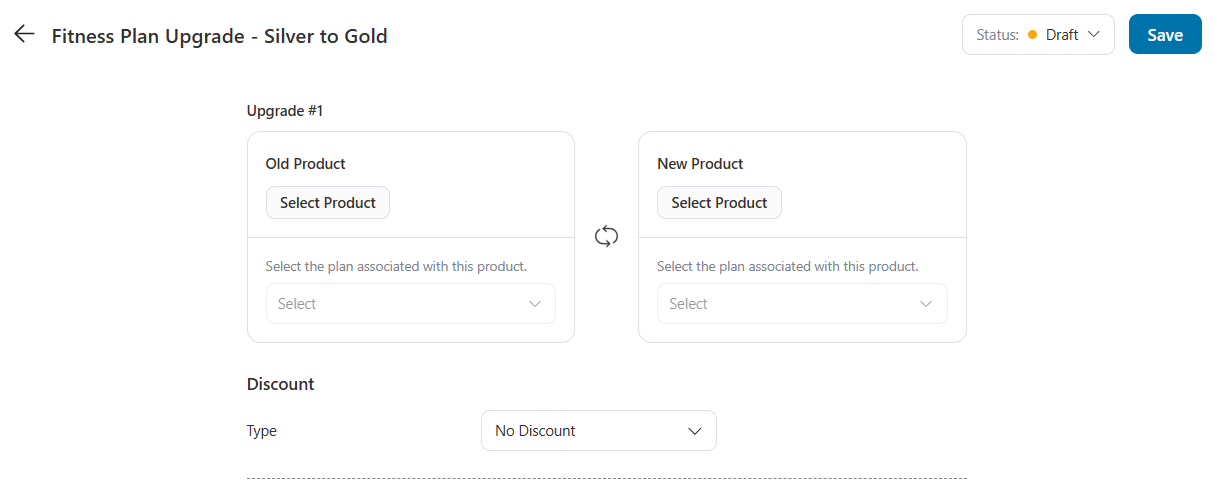 select the product both old and new for woocommerce subscription switching