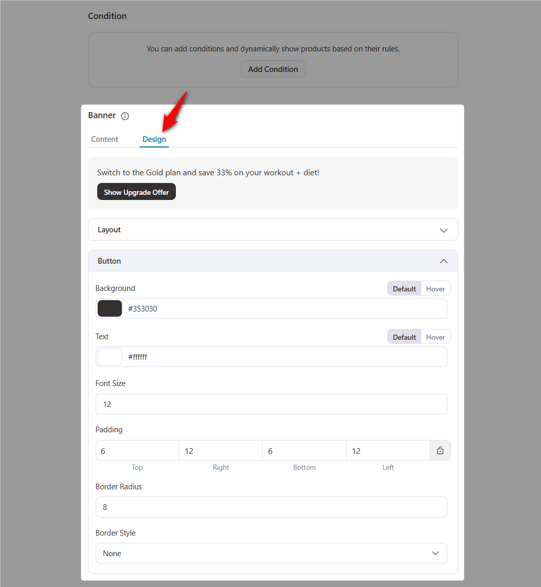 woocommerce subscription switching: show upgrade design