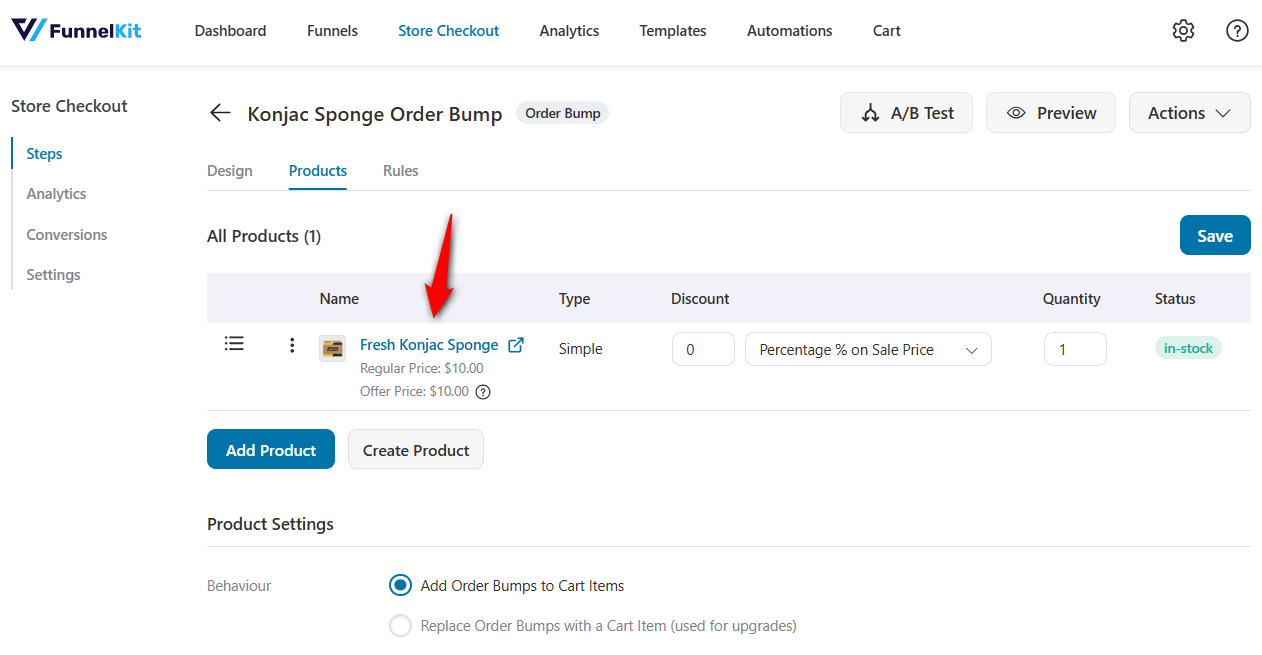 configure discounts for your order bump offer