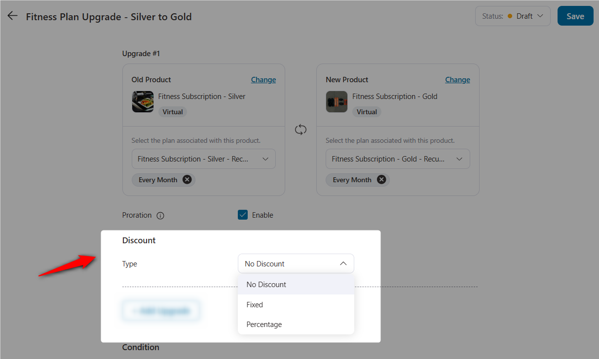 Set up discount to incentivize customers to switch