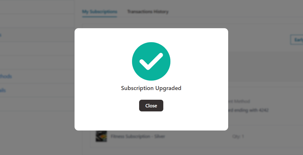 woocommerce subscription upgraded successfully