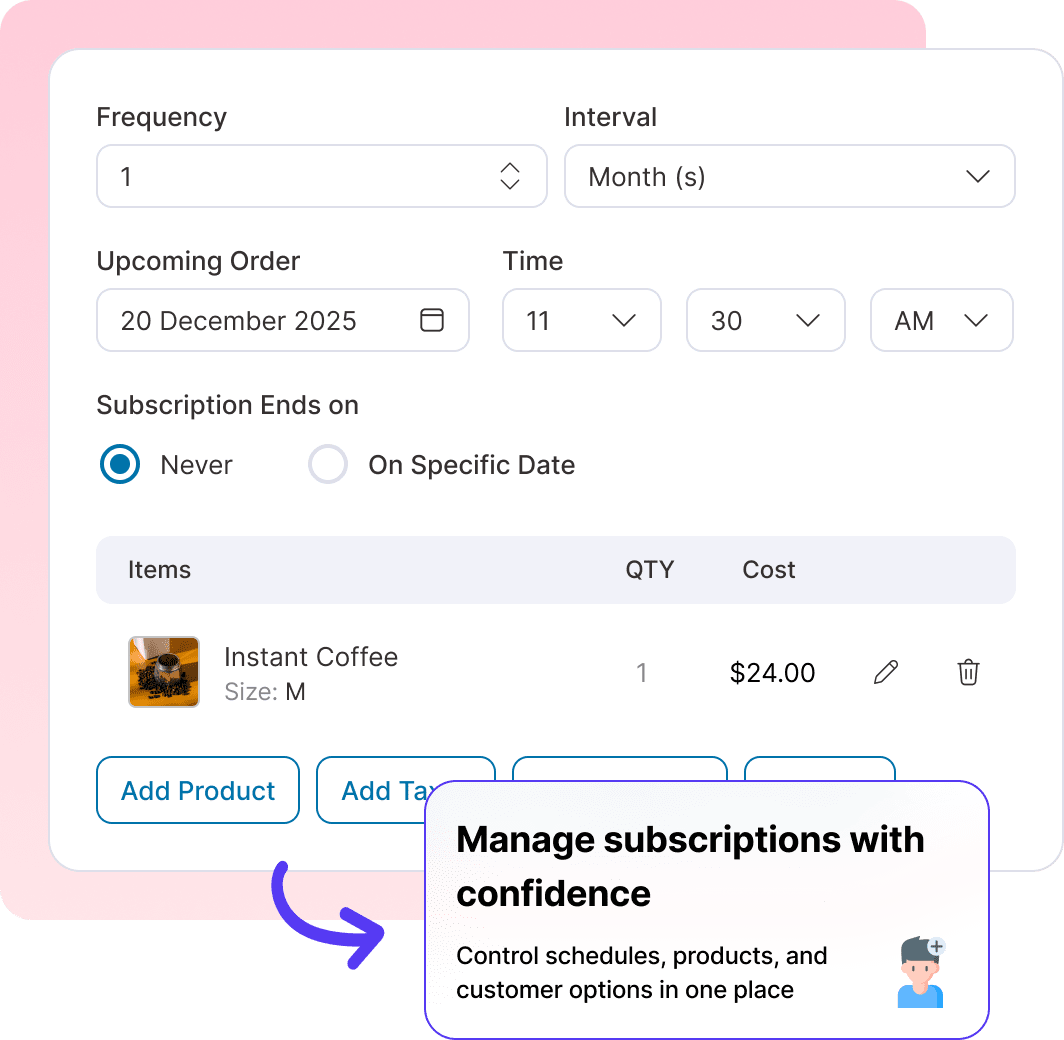 Complete Subscription Control for Admins - Subscriptions for WooCommerce