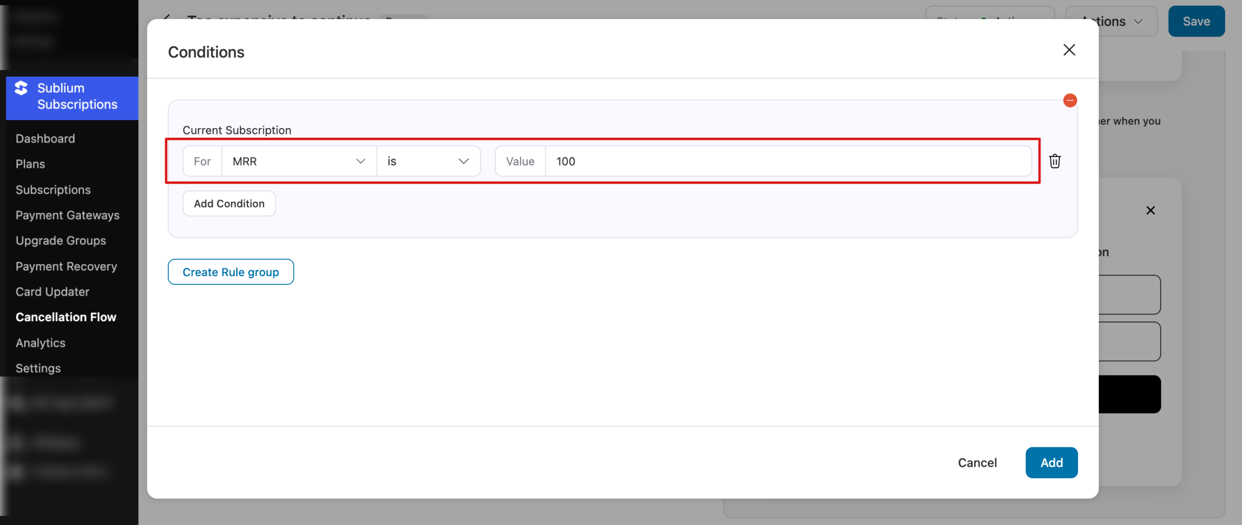 create a condition for reasons