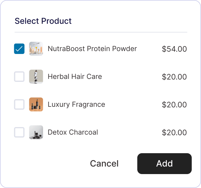 select your products - woocommerce subscriptions