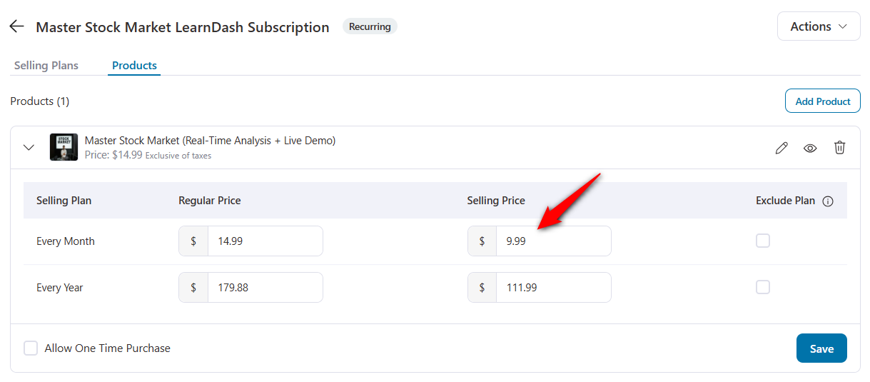offer discounts and adjust the selling price for learndash woocommerce subscriptions