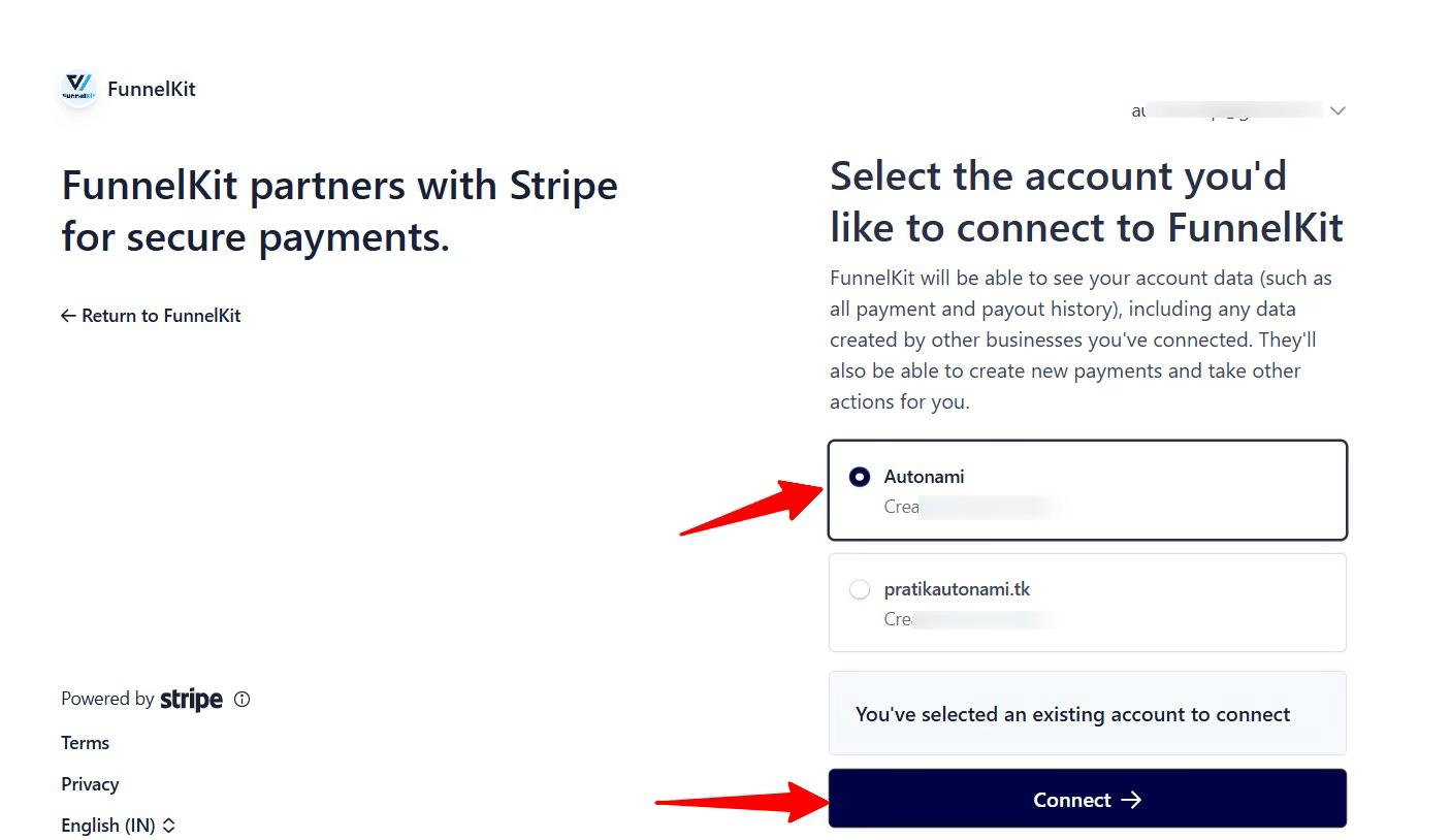 select stripe account - Sublium select stripe account