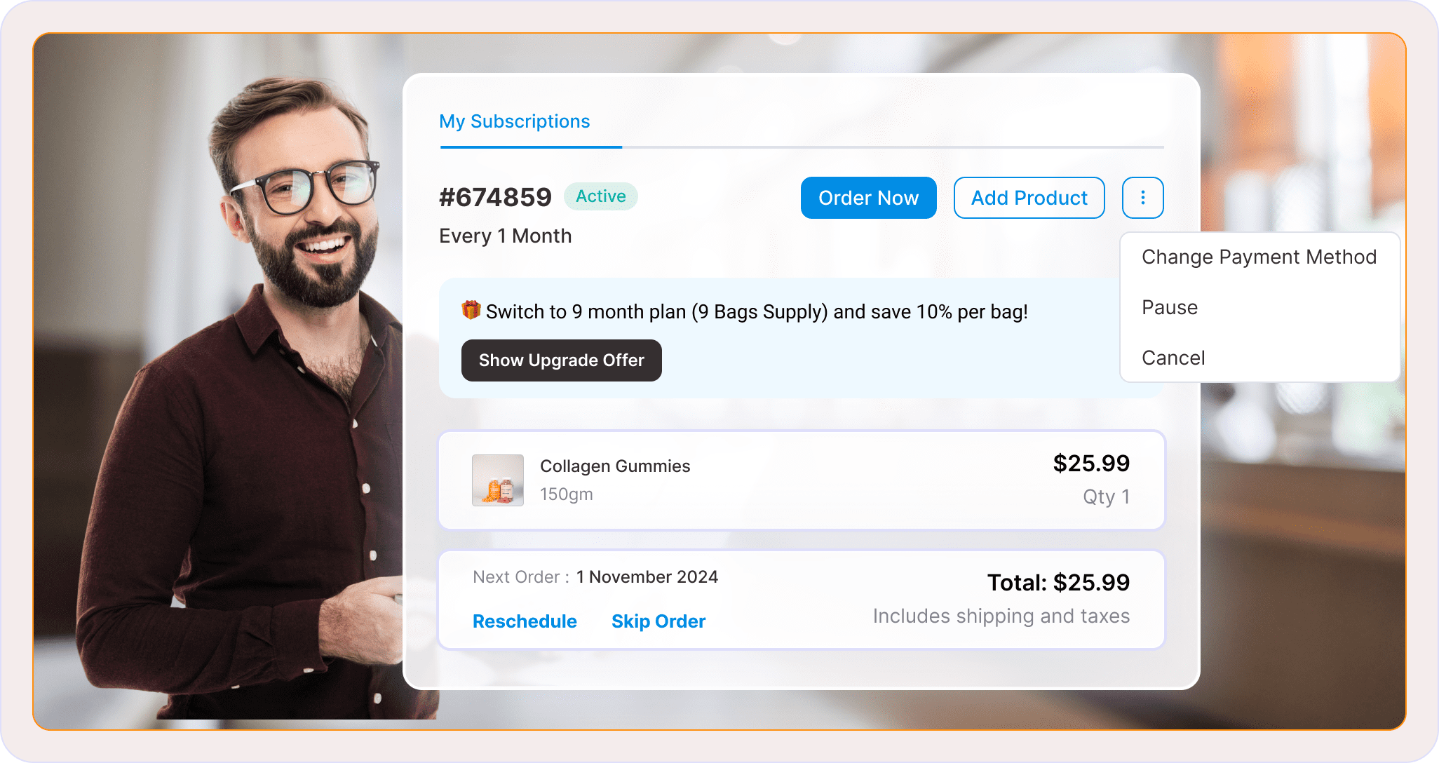 WooCommerce customer portal for subscription management - self-service dashboard