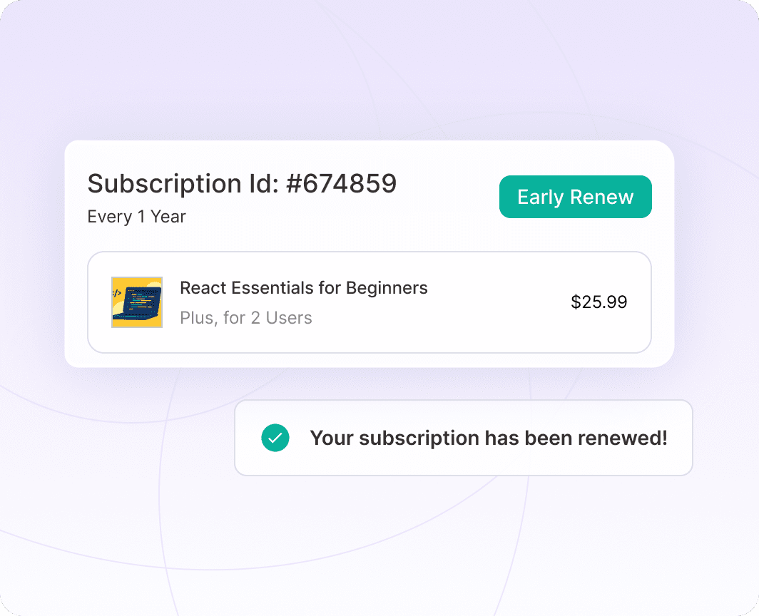 Early subscription renewal feature for WooCommerce - customer portal functionality