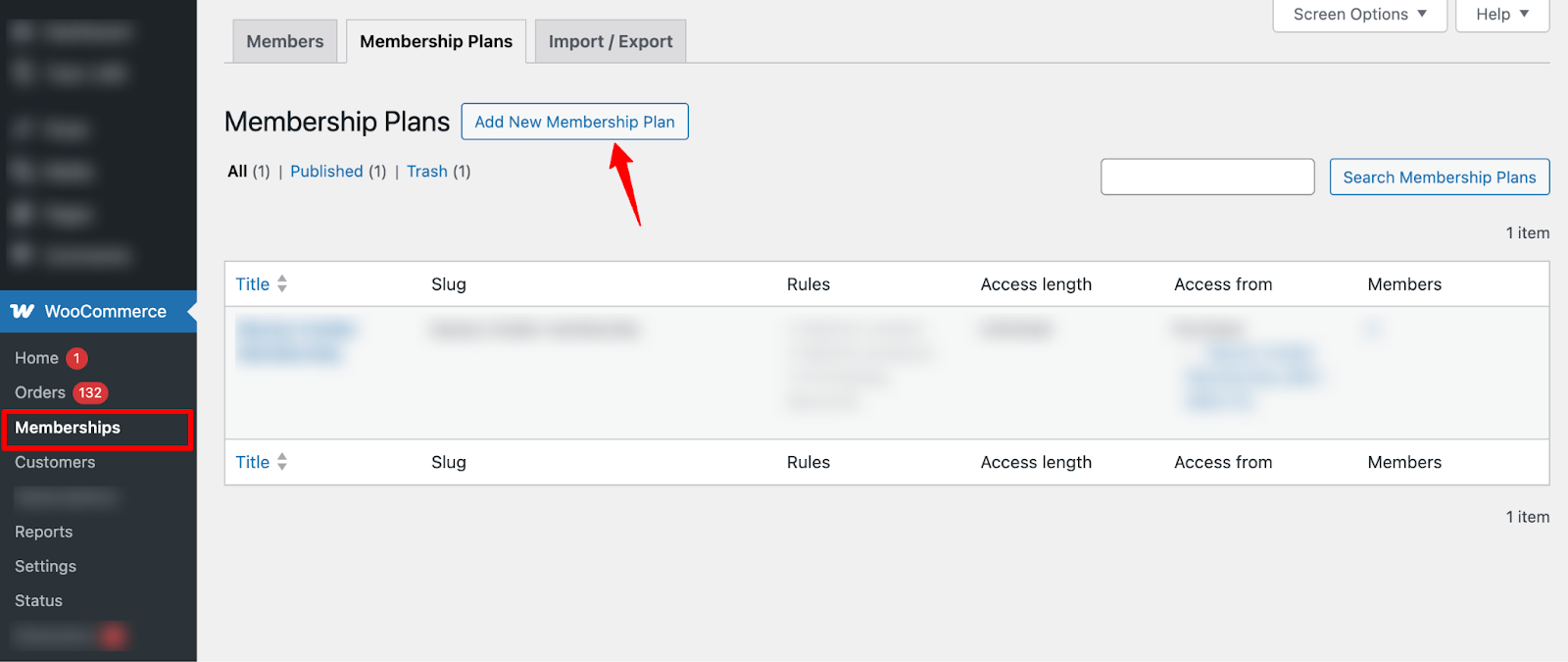 WooCommerce Memberships Add New Membership Plan screen in WordPress dashboard