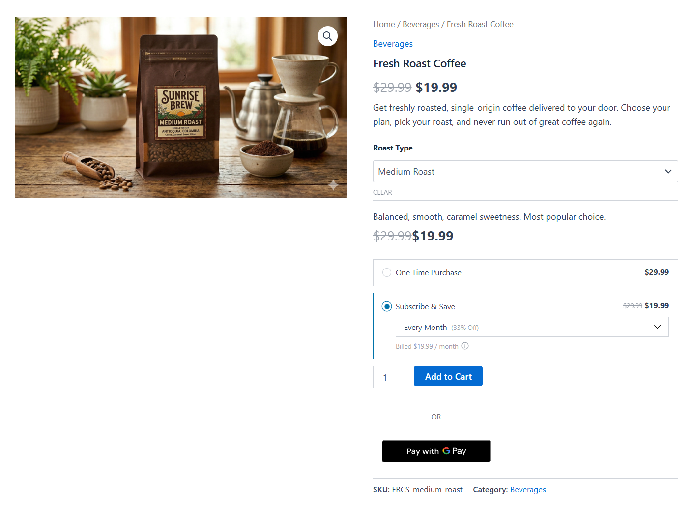 preview your product page to verify all the woocommerce variable subscription appear there correctly