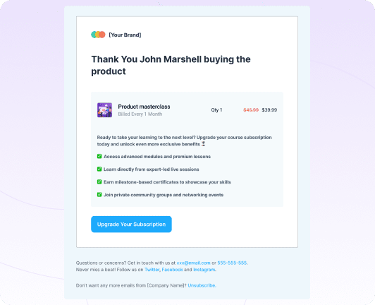 subscription upsell emails - Sublium Automated WooCommerce subscription upsell emails - retain and upgrade customers
