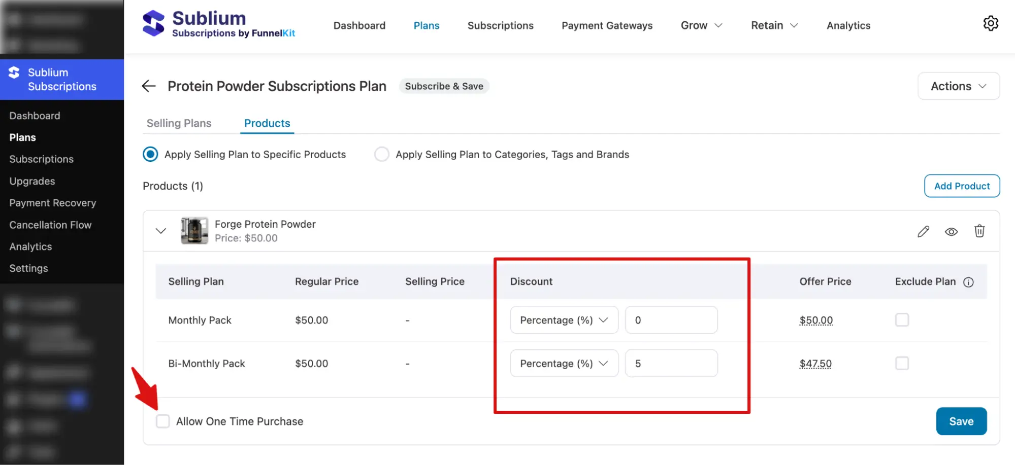 add discount to WooCommerce subscription plans